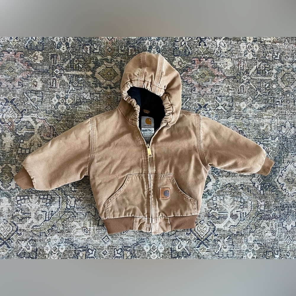 Toddler Canvas Brown Insulated Carhartt Jacket Size 2T